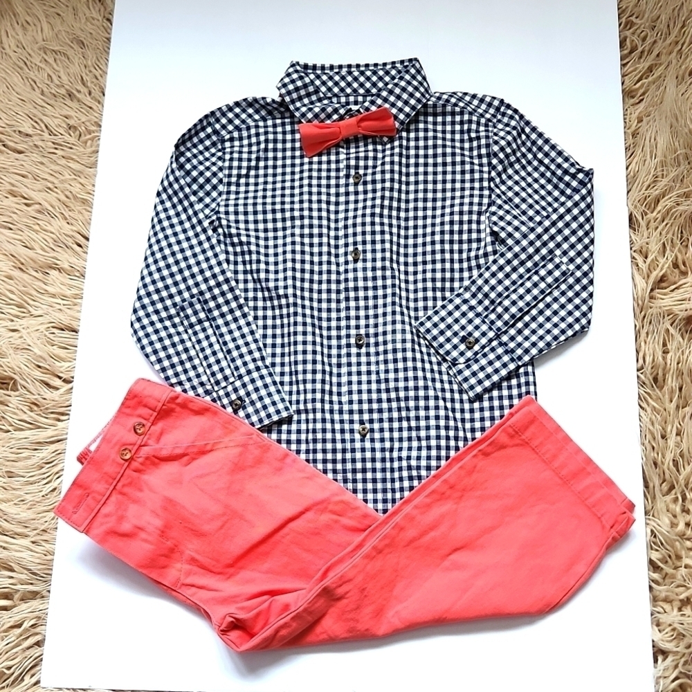 Carters Boys 3 pc Dress Plaid Oufit - Picture 1 of 8